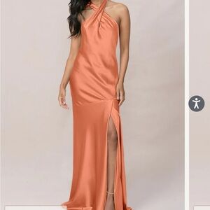 Revelry Vibrant Orange One-Shoulder Maxi Dress